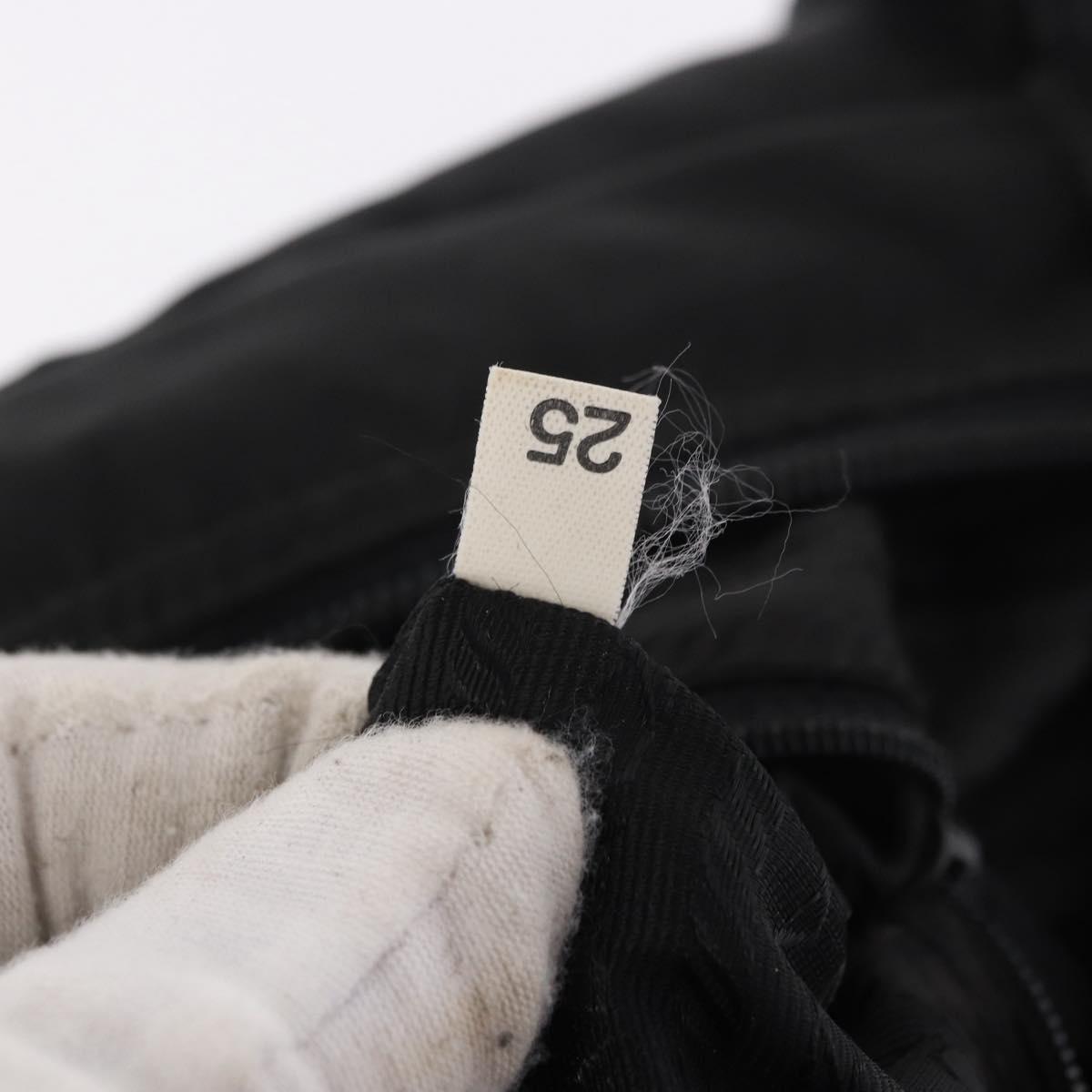 PRADA Shoulder Bag Nylon Black Silver Auth 188230
