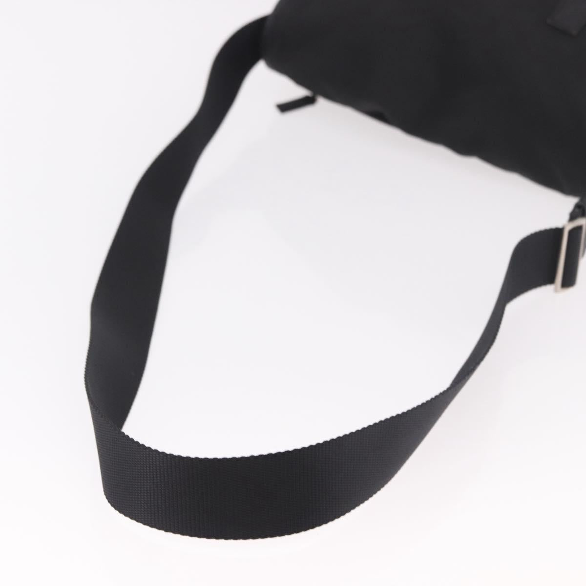 PRADA Shoulder Bag Nylon Black Silver Auth 188230