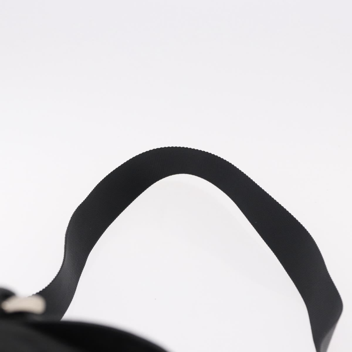 PRADA Shoulder Bag Nylon Black Silver Auth 188230