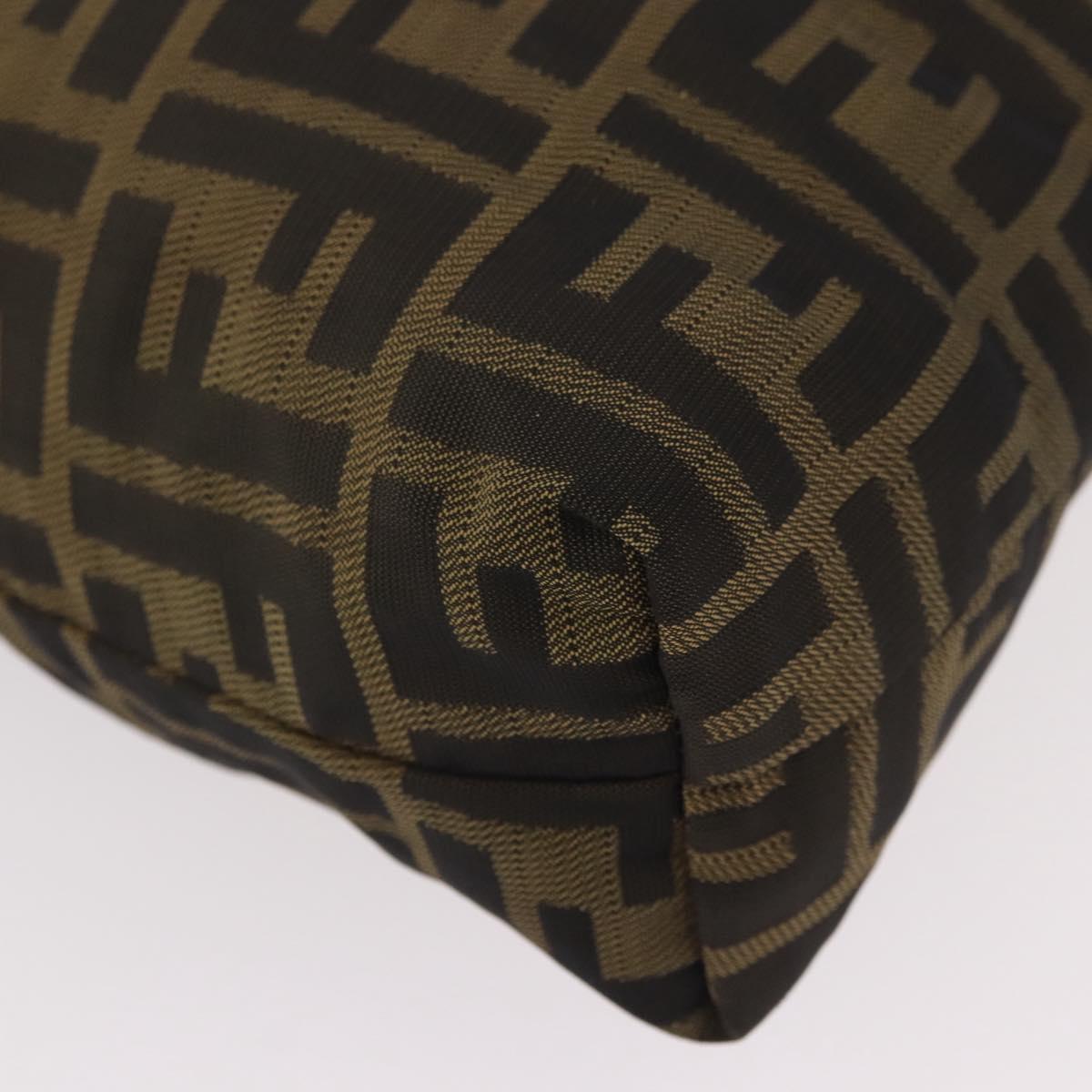 FENDI Zucca Canvas Tote Bag Black Brown Auth 188232