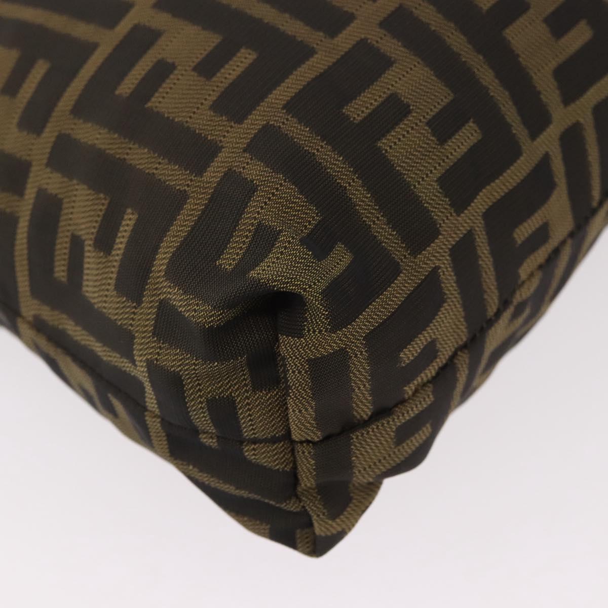 FENDI Zucca Canvas Tote Bag Black Brown Auth 188232