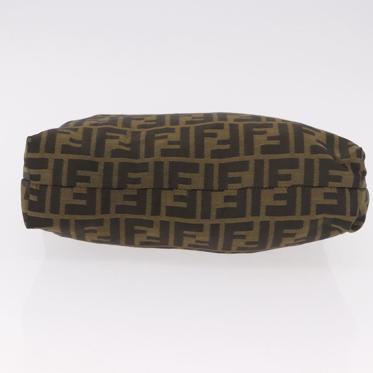 FENDI Zucca Canvas Tote Bag Black Brown Auth 188232