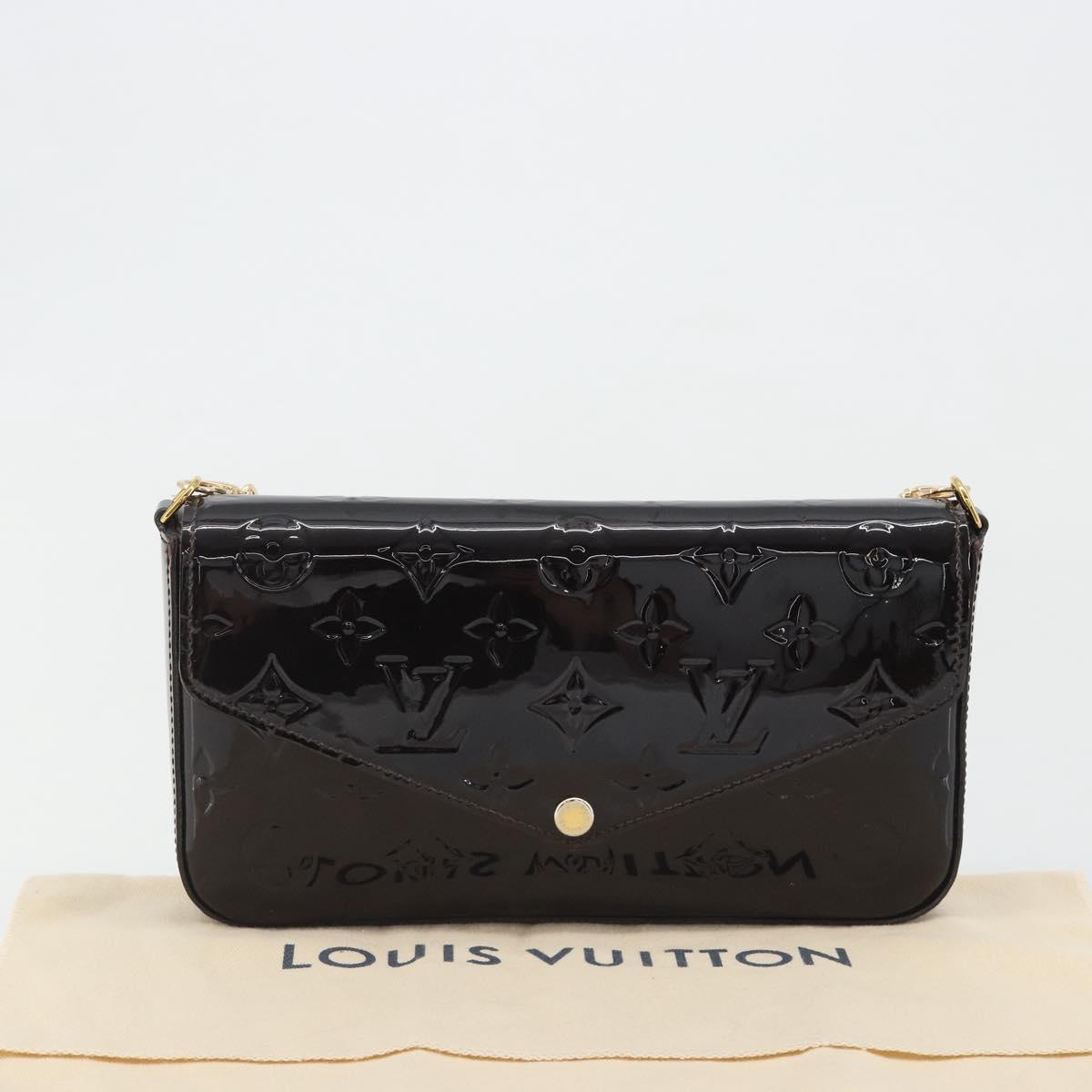 LOUIS VUITTON Monogram Vernis Pochette Felice Amarante M61267 Auth 188234A