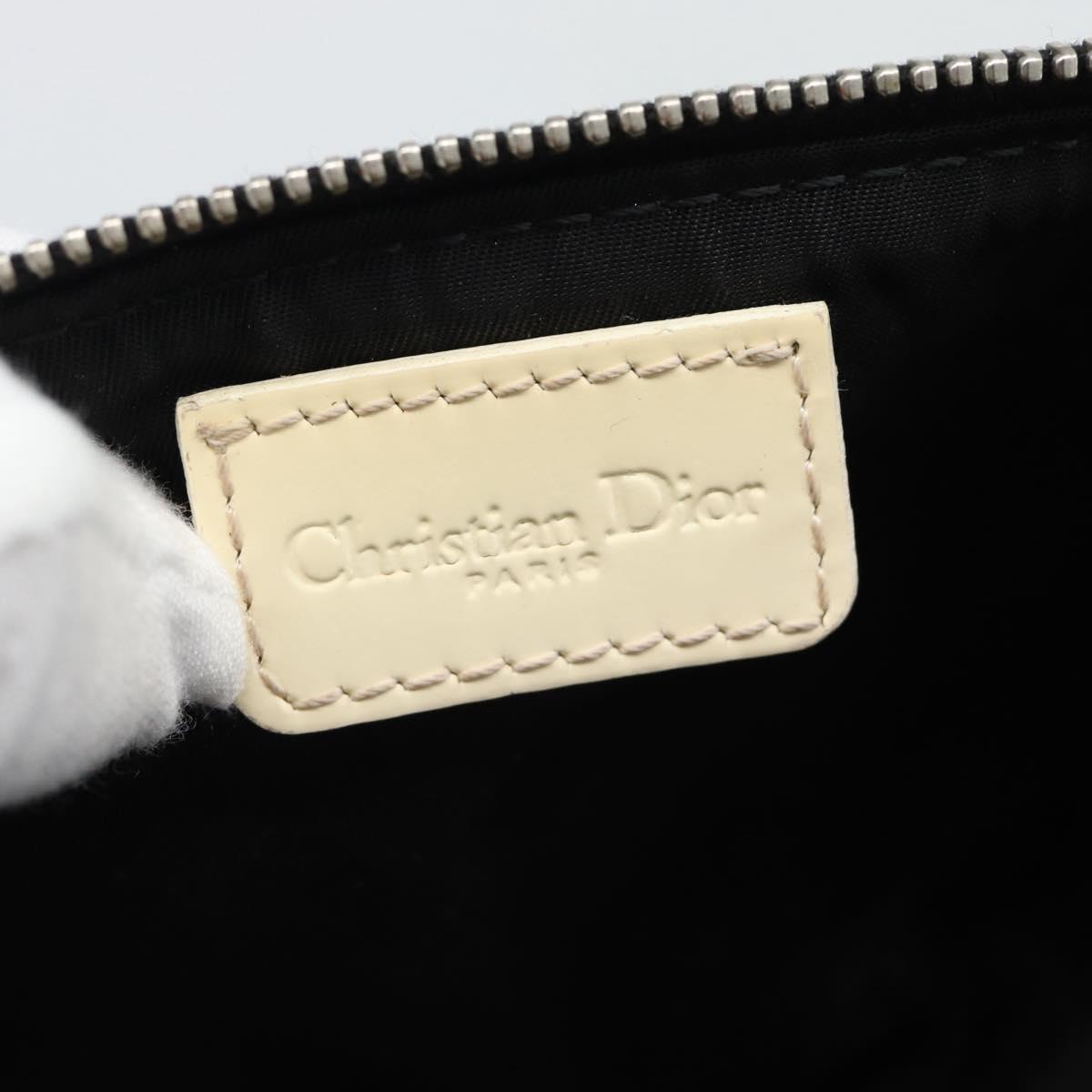 Christian Dior Trotter Canvas Saddle Pouch PVC Black Silver Auth 188238