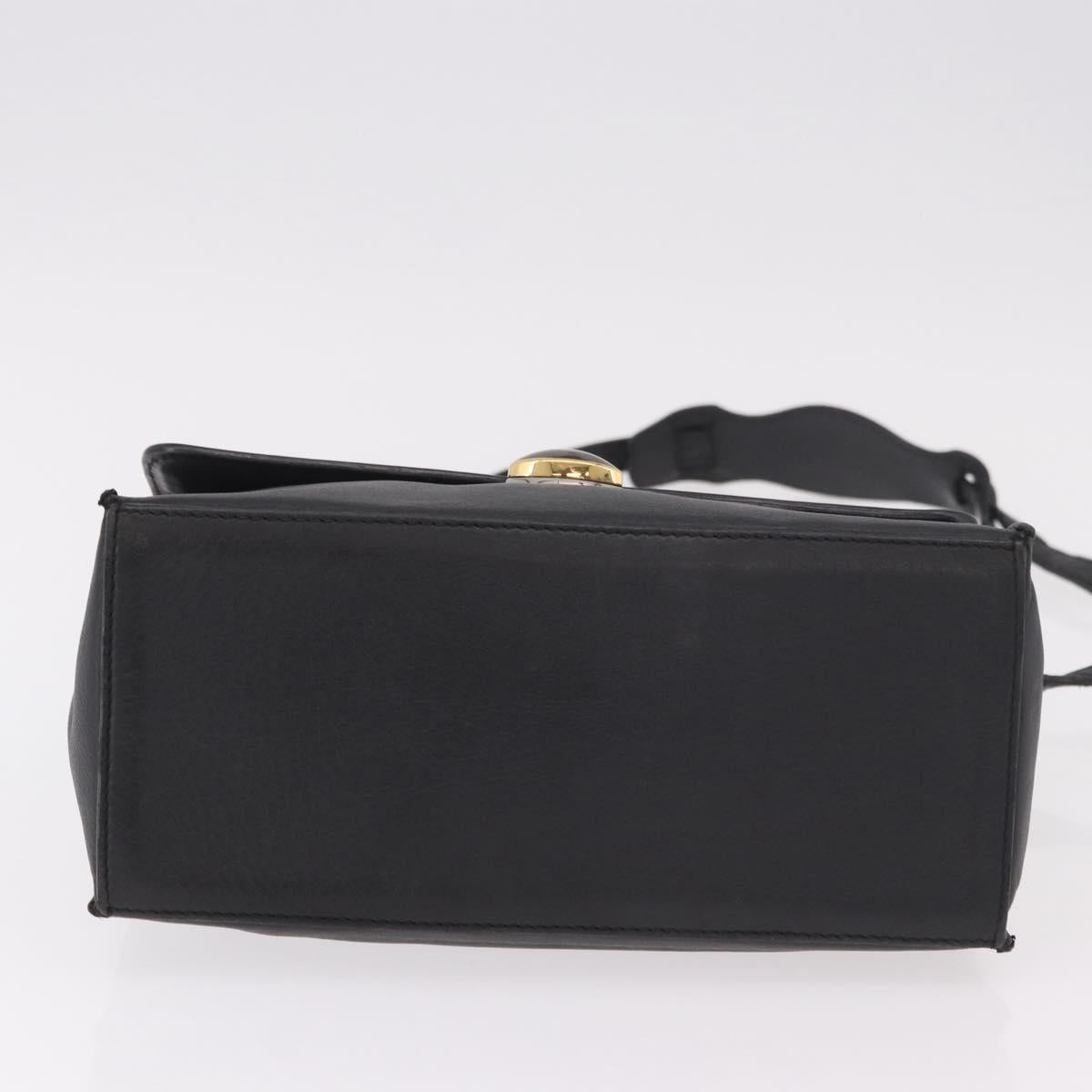 BALENCIAGA Afternoon Shoulder Bag Leather Black Gold 293862 Auth 188241