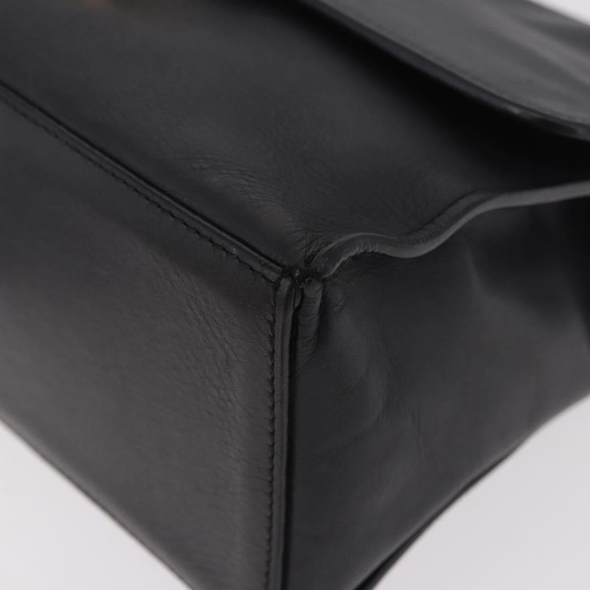 BALENCIAGA Afternoon Shoulder Bag Leather Black Gold 293862 Auth 188241
