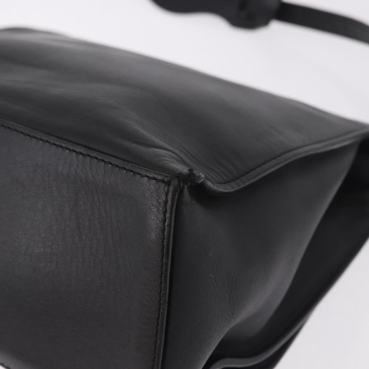 BALENCIAGA Afternoon Shoulder Bag Leather Black Gold 293862 Auth 188241