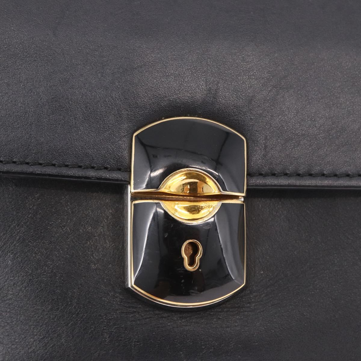 BALENCIAGA Afternoon Shoulder Bag Leather Black Gold 293862 Auth 188241
