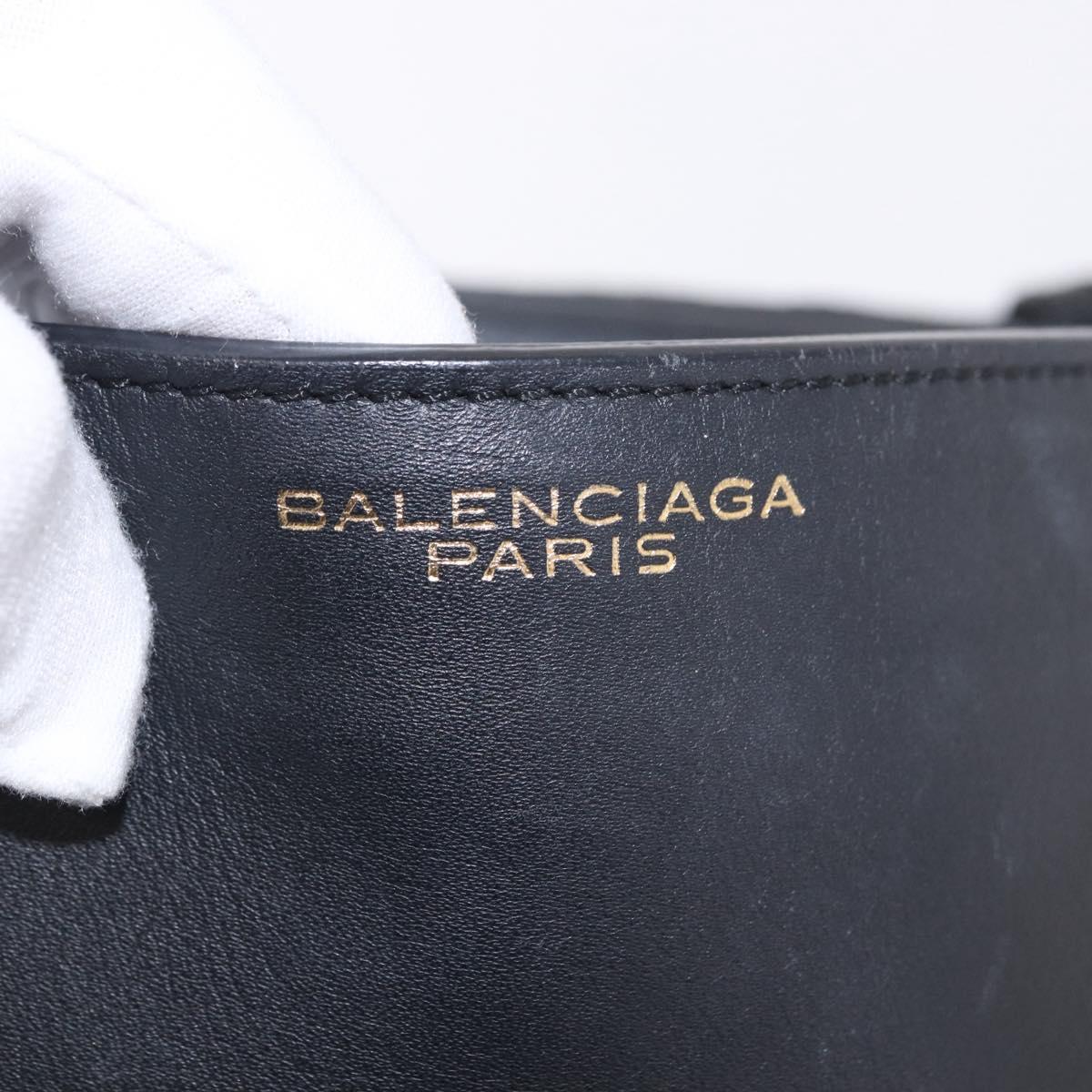 BALENCIAGA Afternoon Shoulder Bag Leather Black Gold 293862 Auth 188241