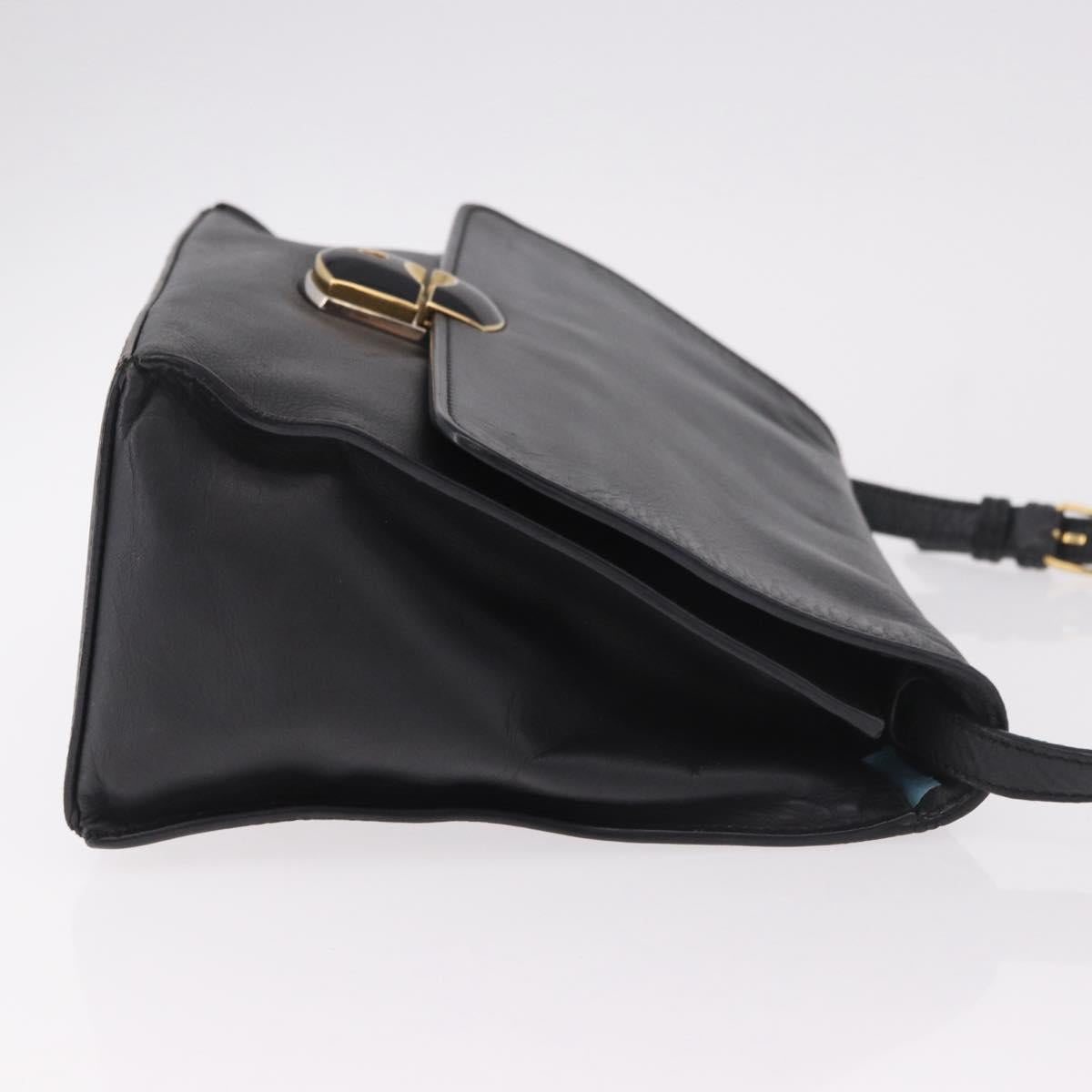 BALENCIAGA Afternoon Shoulder Bag Leather Black Gold 293862 Auth 188241