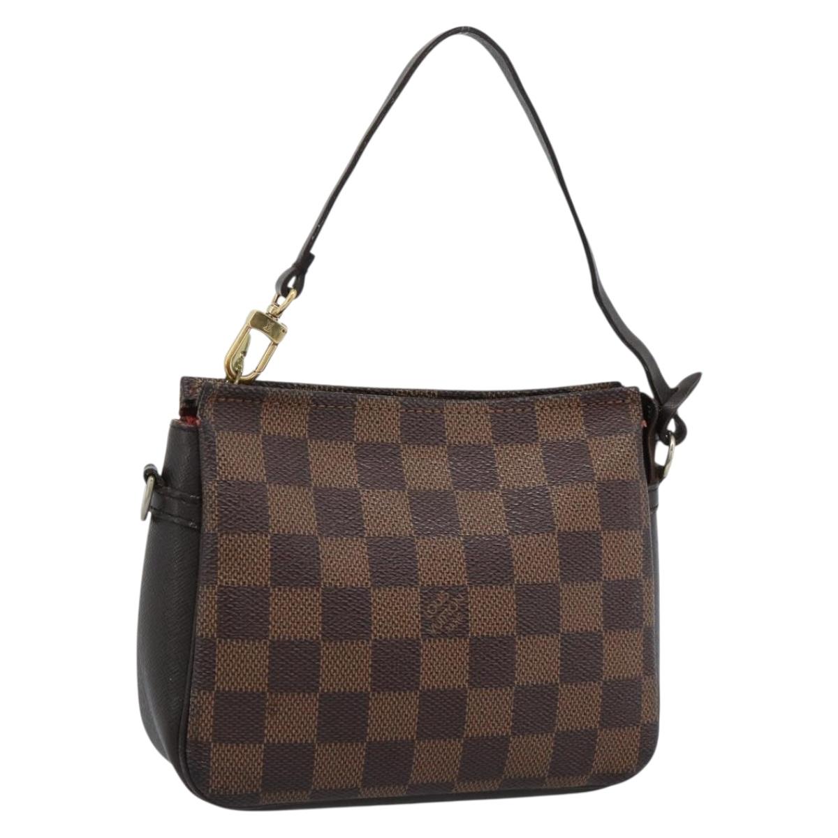 LOUIS VUITTON Damier Ebene Trousse Make Up Pouch N51982 LV Auth 188242A