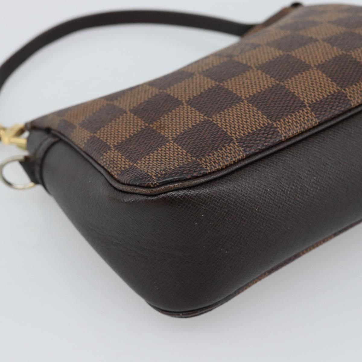 LOUIS VUITTON Damier Ebene Trousse Make Up Pouch N51982 LV Auth 188242A