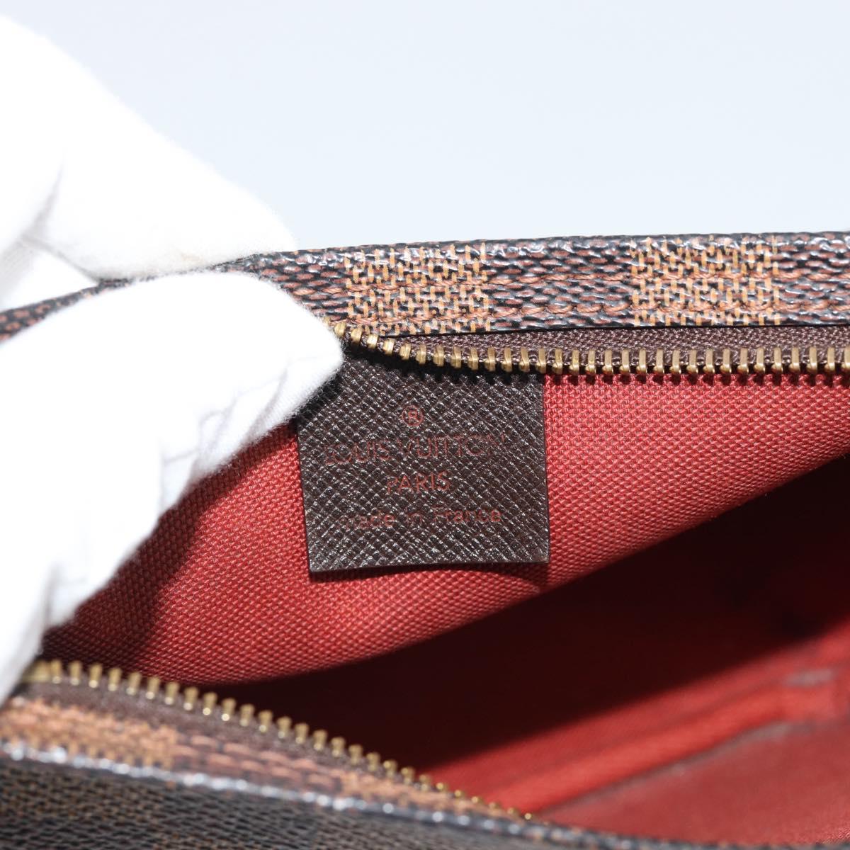 LOUIS VUITTON Damier Ebene Trousse Make Up Pouch N51982 LV Auth 188242A