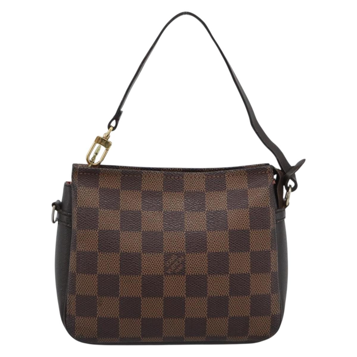 LOUIS VUITTON Damier Ebene Trousse Make Up Pouch N51982 LV Auth 188242A