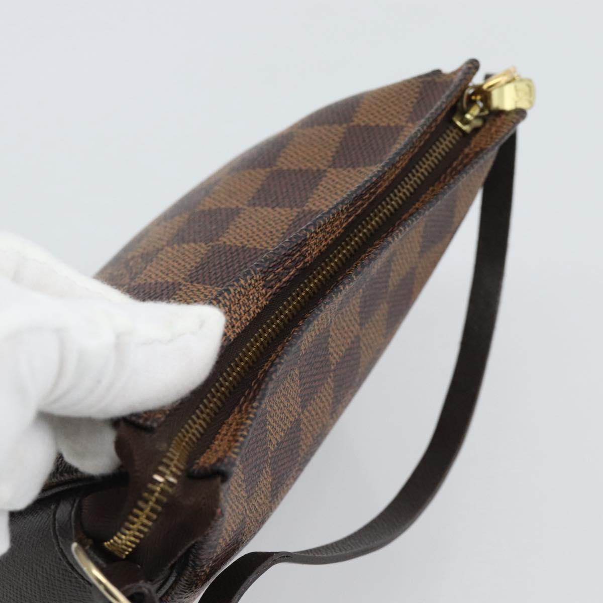 LOUIS VUITTON Damier Ebene Trousse Make Up Pouch N51982 LV Auth 188242A