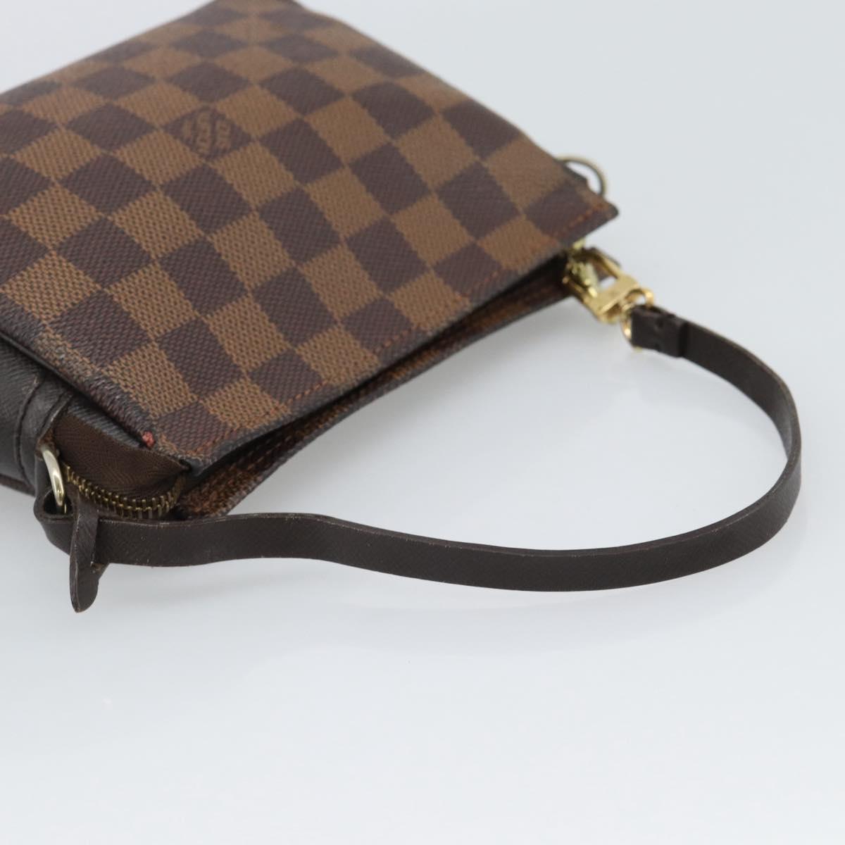 LOUIS VUITTON Damier Ebene Trousse Make Up Pouch N51982 LV Auth 188242A