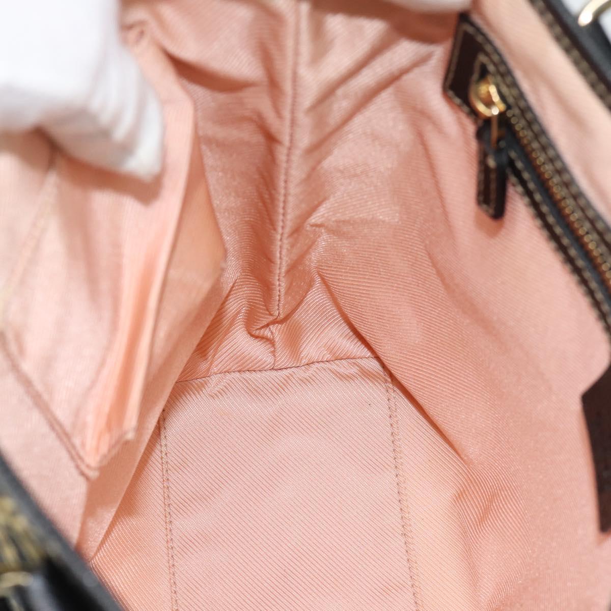 GUCCI Hand Bag Satin Black Gold 153361 Auth 188253A