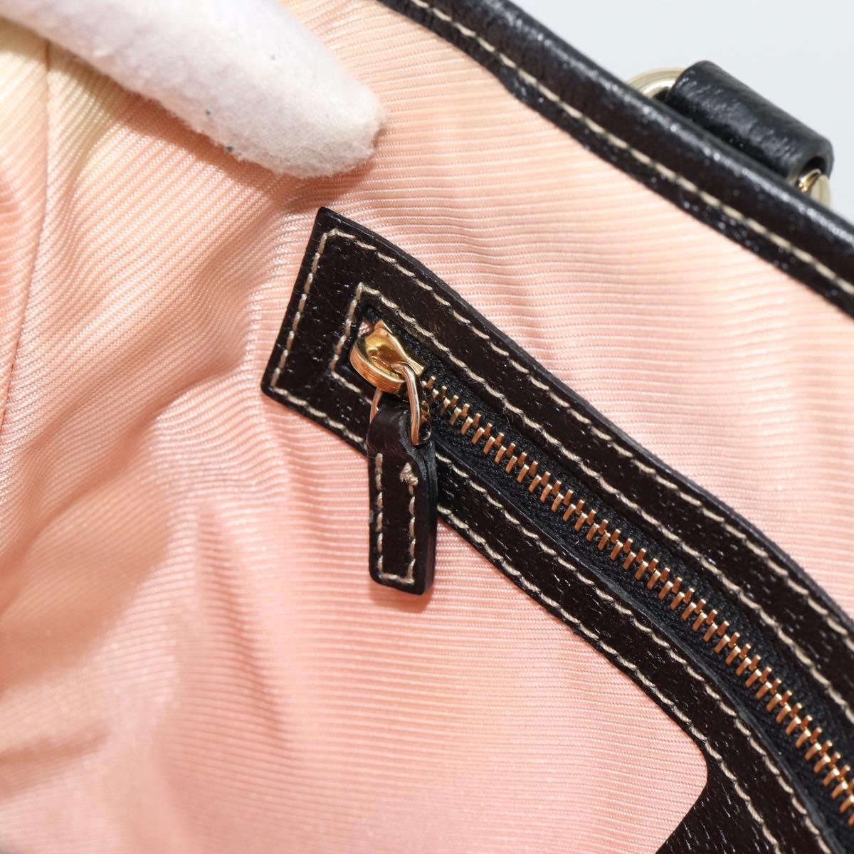 GUCCI Hand Bag Satin Black Gold 153361 Auth 188253A
