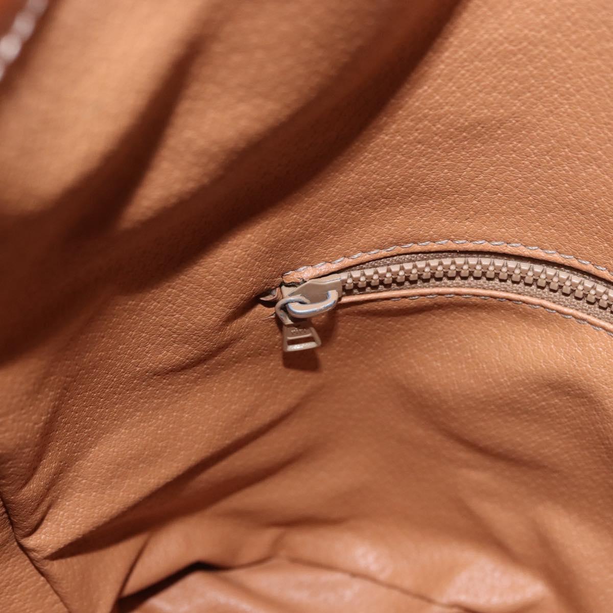 CELINE Macadam Canvas Shoulder Bag PVC Leather Brown Gold Auth 188254