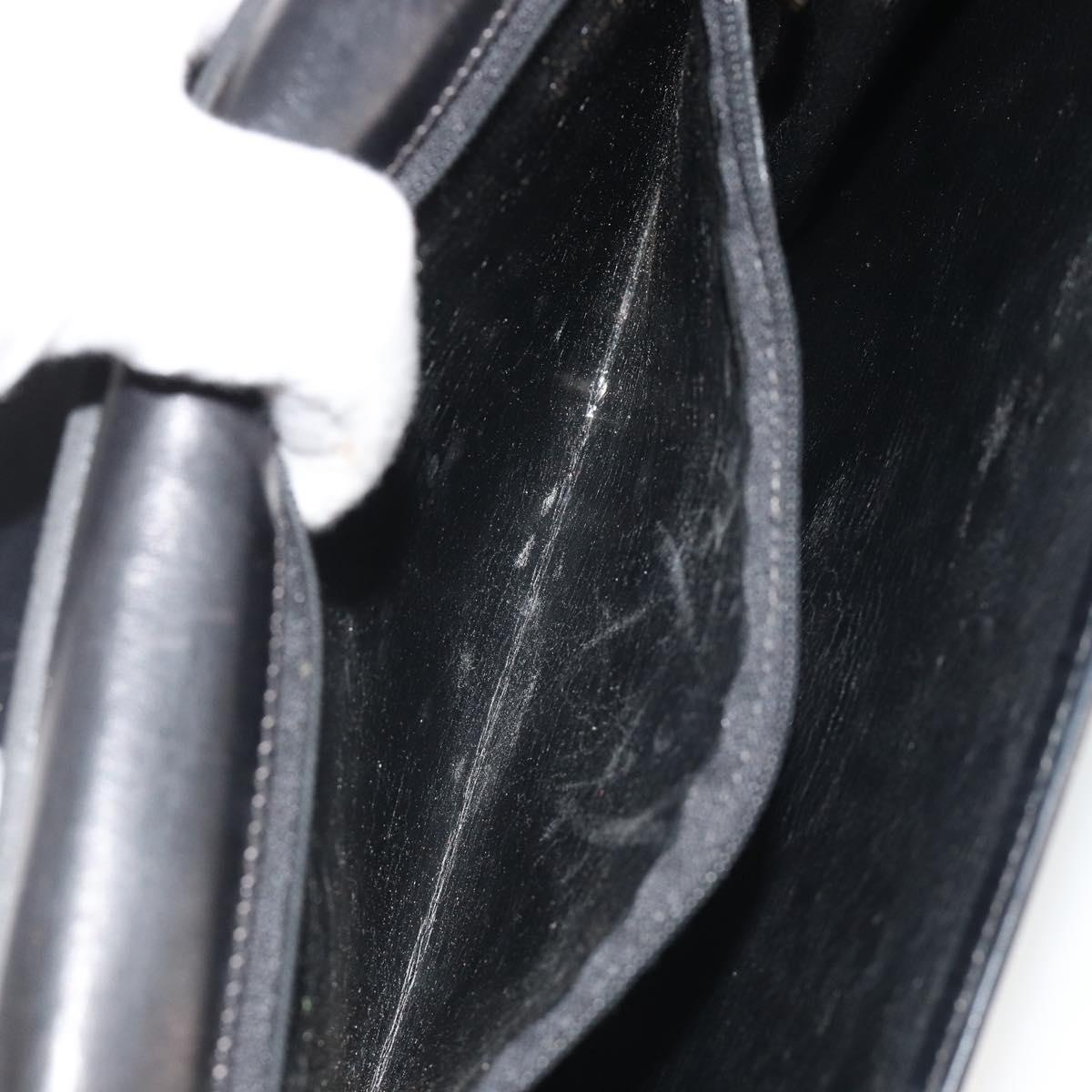 Christian Dior Shoulder Bag Leather Black Gold Auth 188255
