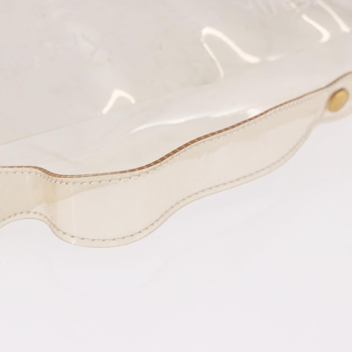 HERMES Vinyl Kelly Hand Bag Vinyl Clear Gold Auth 188256