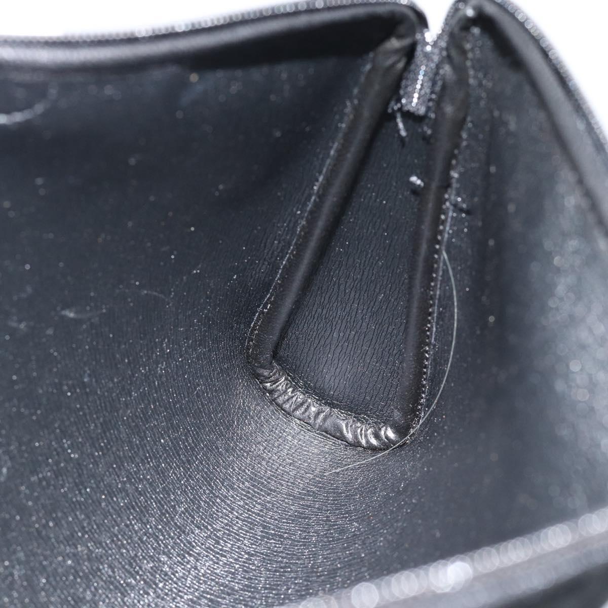 Christian Dior Trotter Canvas Clutch Bag Black Gold Auth 188258A