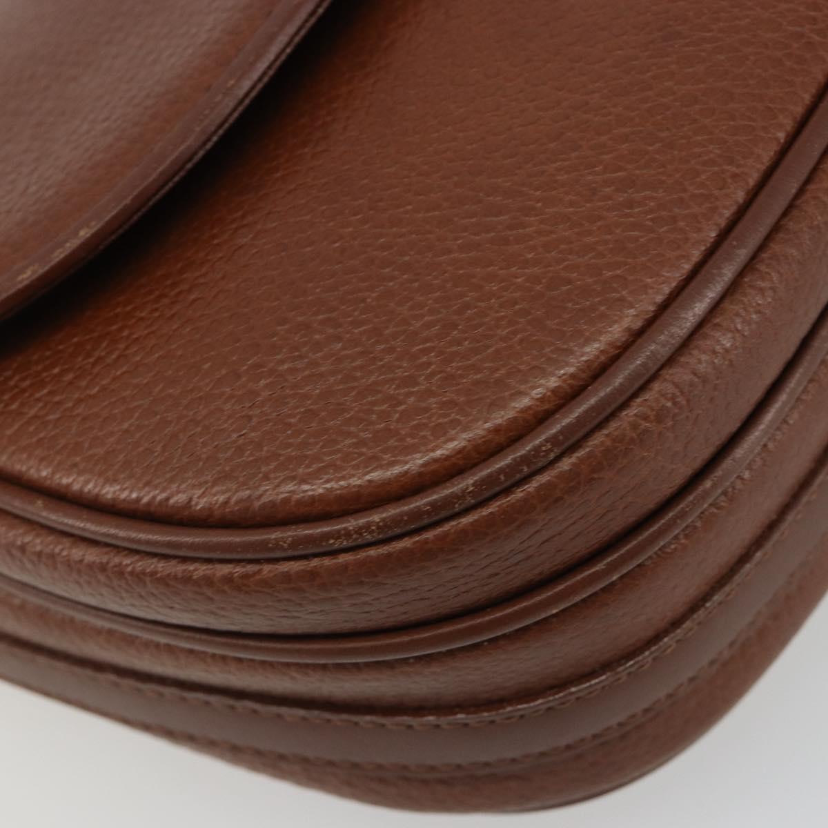 Burberrys Shoulder Bag Leather Brown Gold Auth 188259