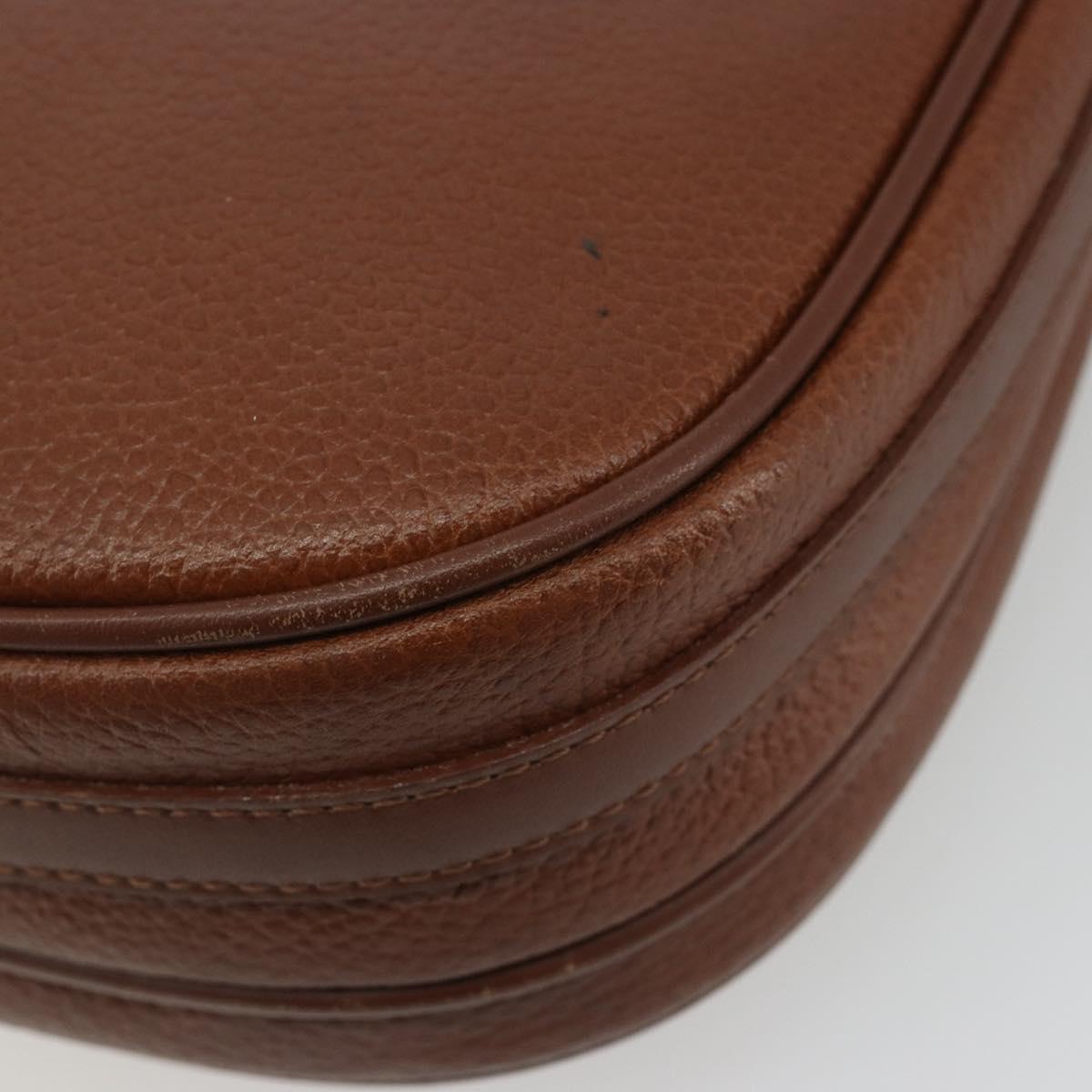 Burberrys Shoulder Bag Leather Brown Gold Auth 188259