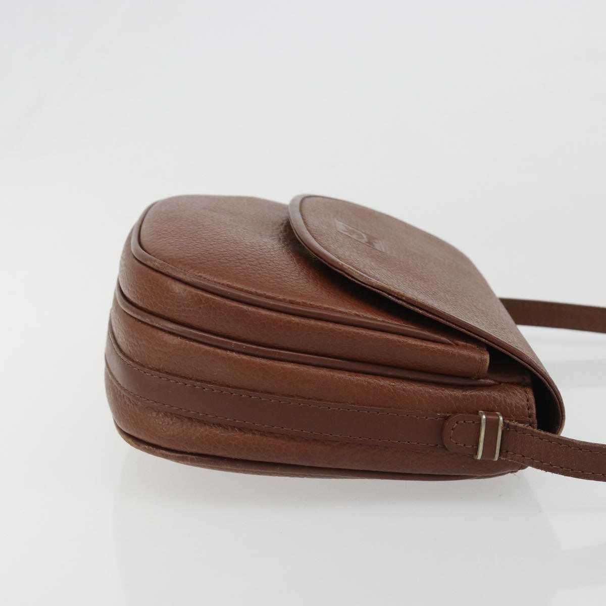 Burberrys Shoulder Bag Leather Brown Gold Auth 188259