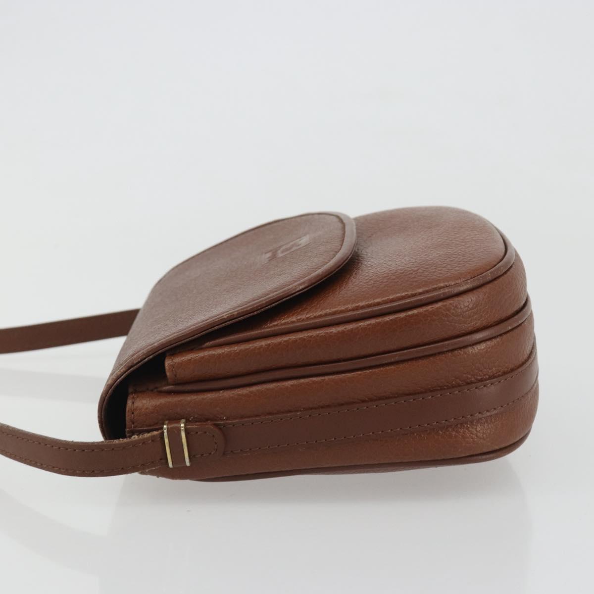 Burberrys Shoulder Bag Leather Brown Gold Auth 188259