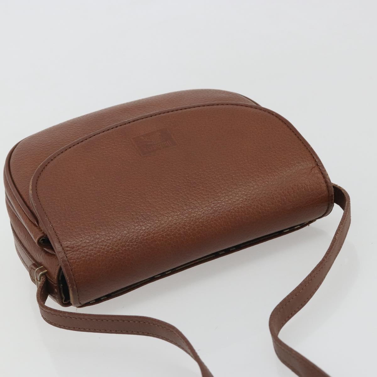 Burberrys Shoulder Bag Leather Brown Gold Auth 188259