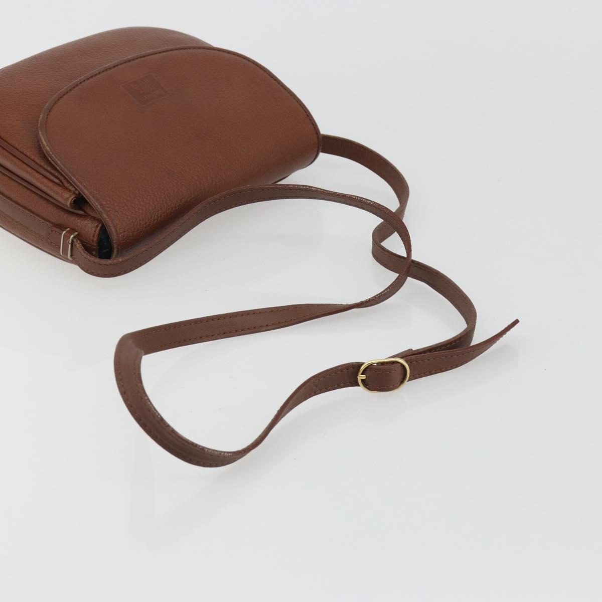 Burberrys Shoulder Bag Leather Brown Gold Auth 188259