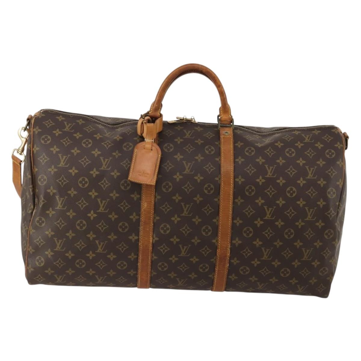 LOUIS VUITTON Monogram Keepall Bandouliere 60 Boston Bag M41412 LV Auth 188266