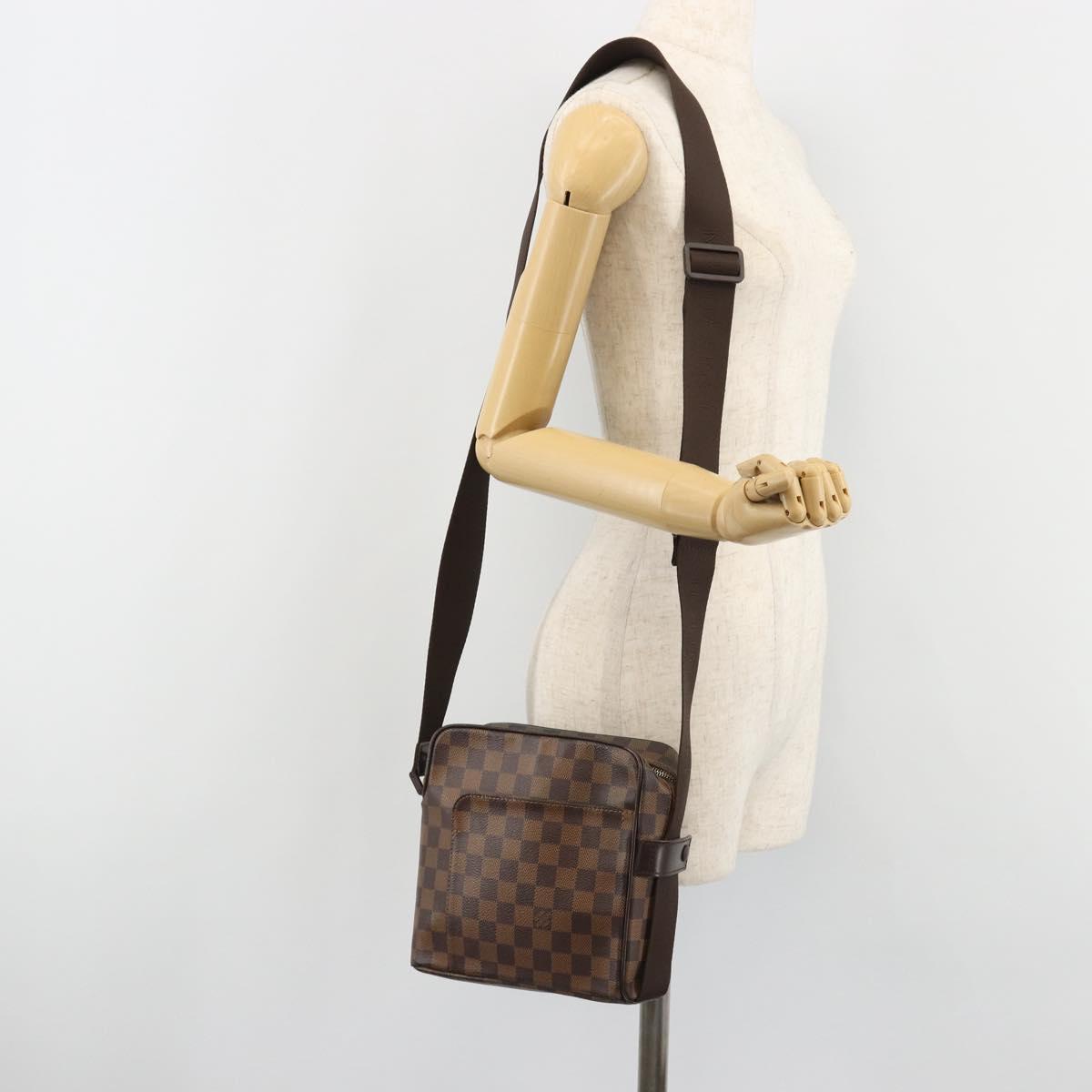 LOUIS VUITTON Damier Ebene Olaf PM Shoulder Bag N41442 LV Auth 188269
