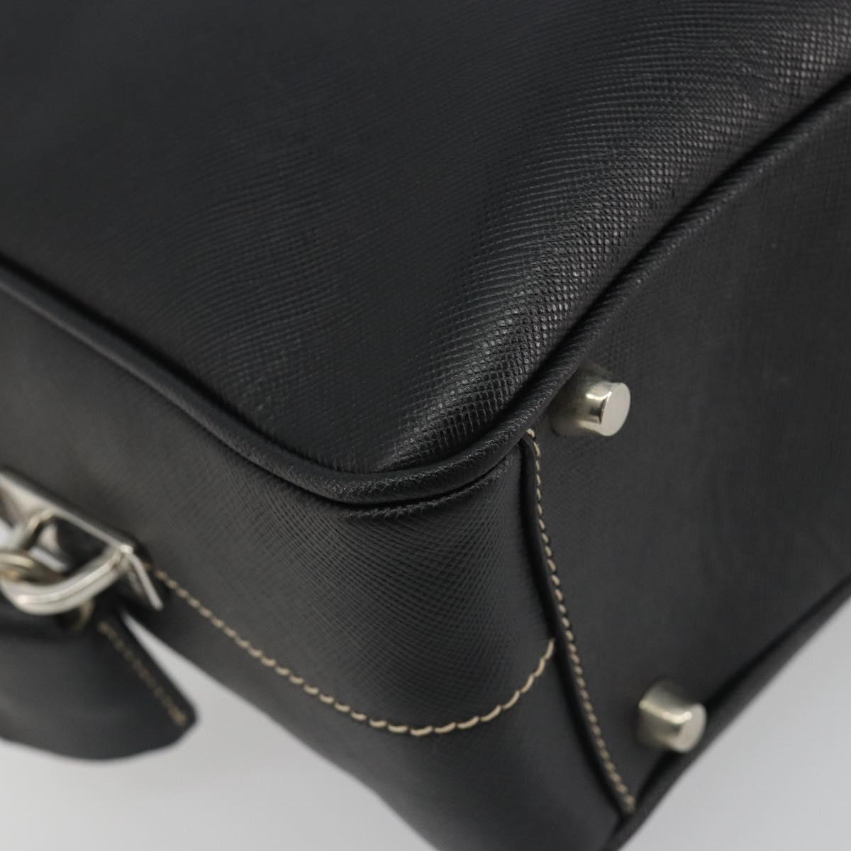 PRADA Tote Bag Saffiano leather Black Silver Auth 188279SAV