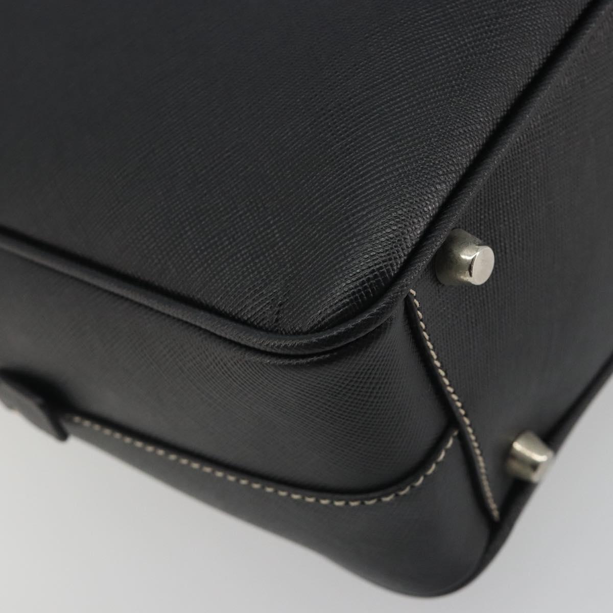 PRADA Tote Bag Saffiano leather Black Silver Auth 188279SAV