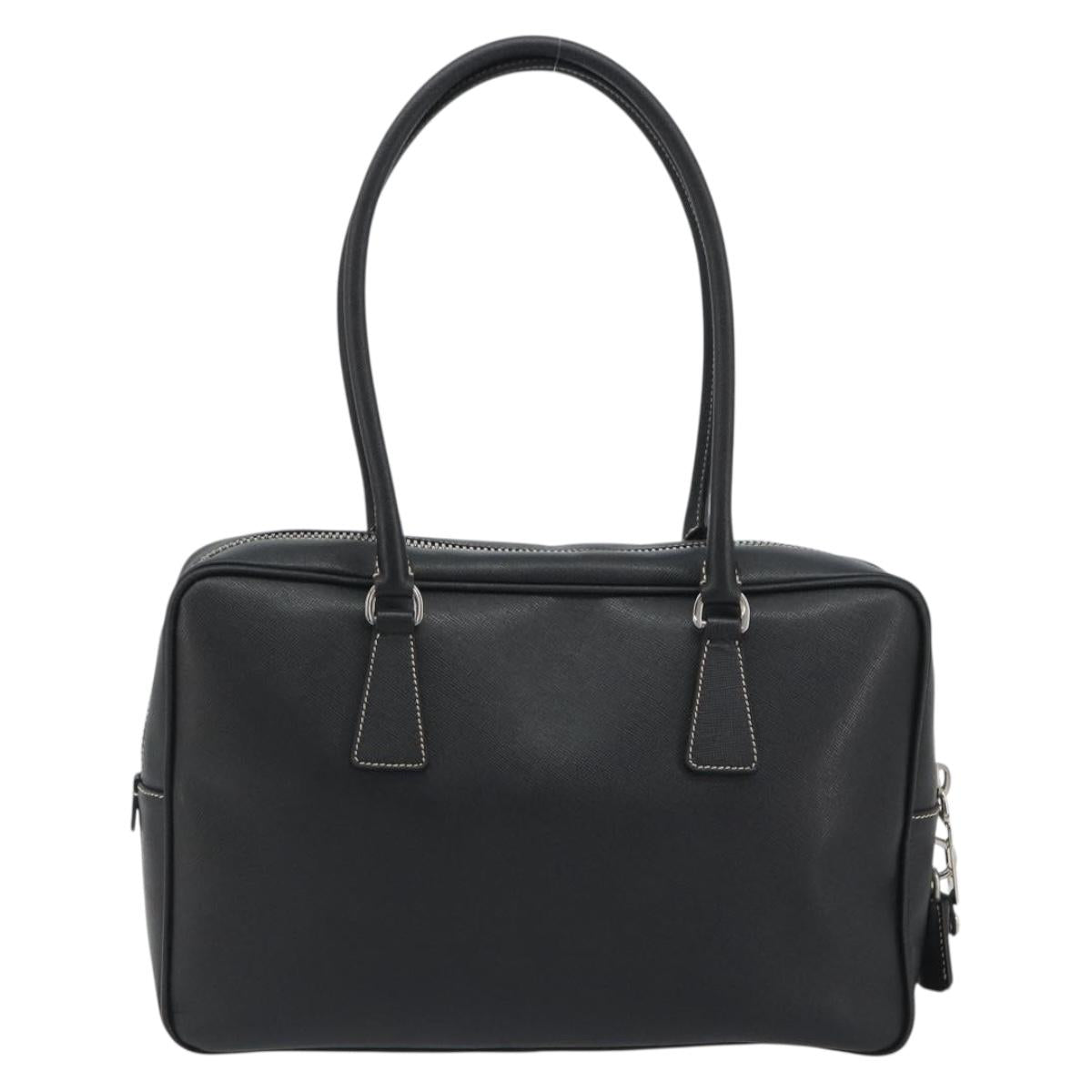 PRADA Tote Bag Saffiano leather Black Silver Auth 188279SAV