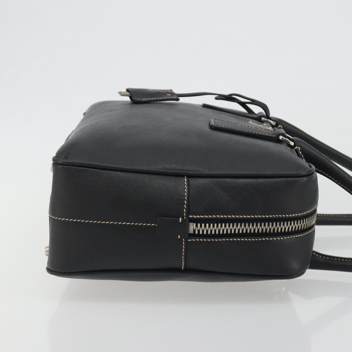 PRADA Tote Bag Saffiano leather Black Silver Auth 188279SAV