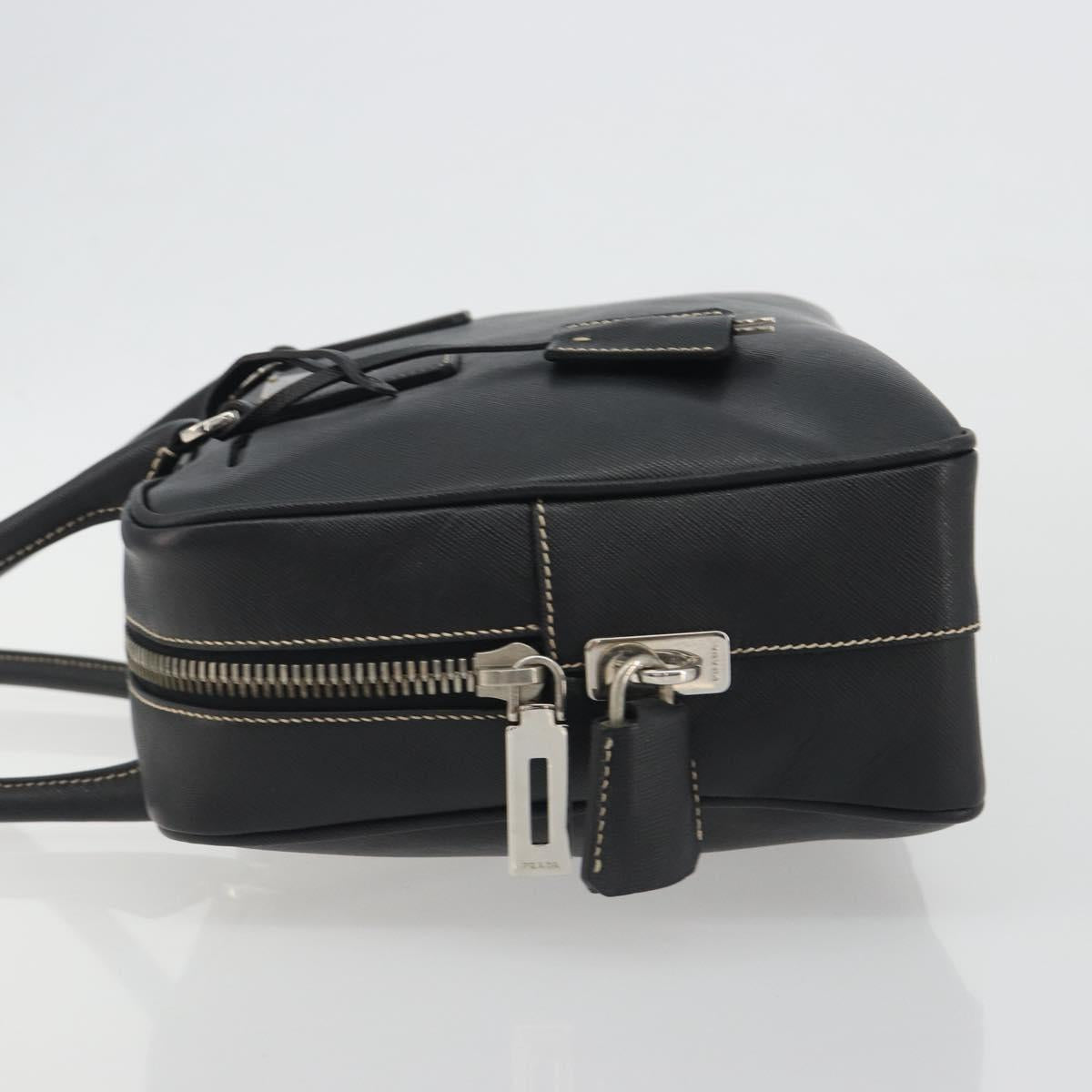 PRADA Tote Bag Saffiano leather Black Silver Auth 188279SAV