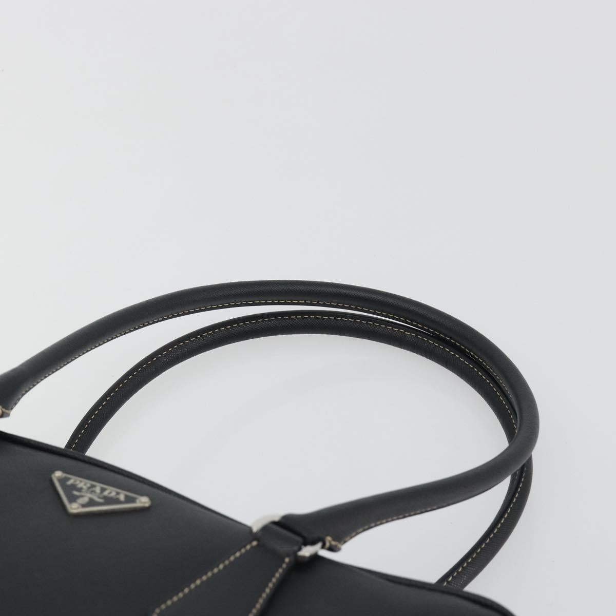 PRADA Tote Bag Saffiano leather Black Silver Auth 188279SAV