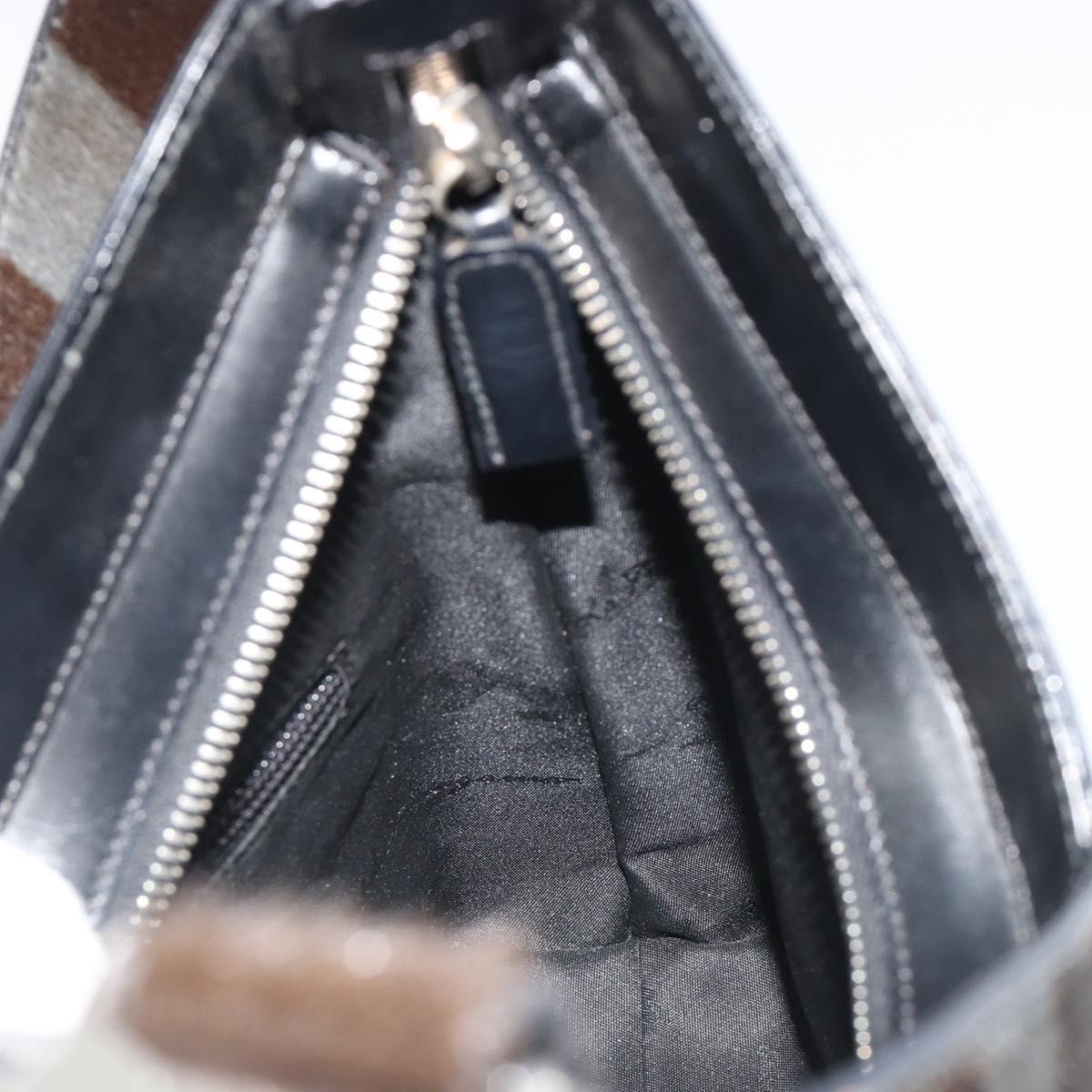Salvatore Ferragamo Shoulder Bag Harako leather Black Silver Auth 188284A