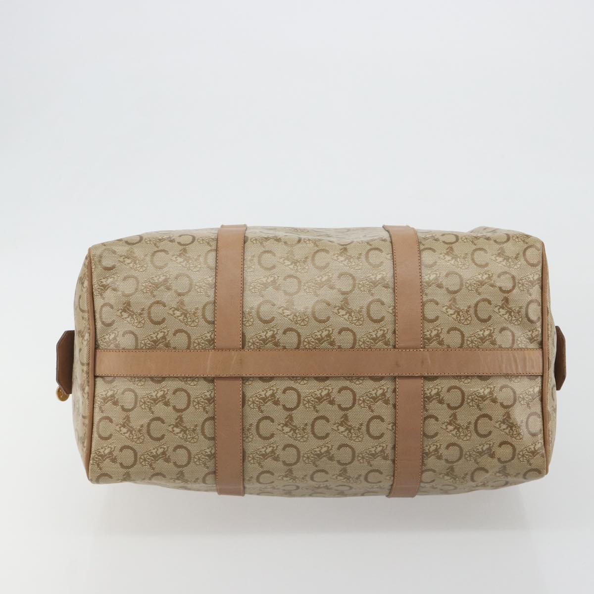 CELINE C Sulky Hand Bag PVC Beige Gold Auth 188286
