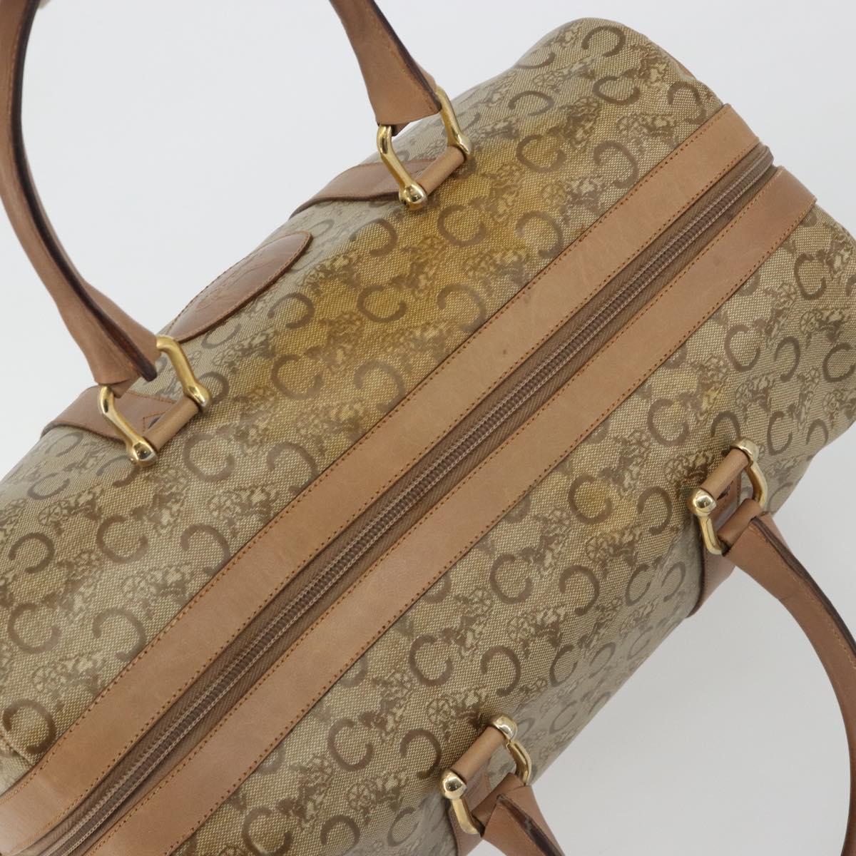 CELINE C Sulky Hand Bag PVC Beige Gold Auth 188286