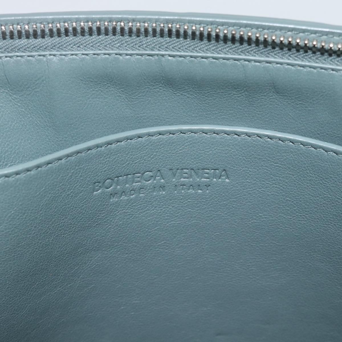 BOTTEGA VENETA MAXI INTRECCIATO Clutch Bag Leather Gray Silver Auth 188287A