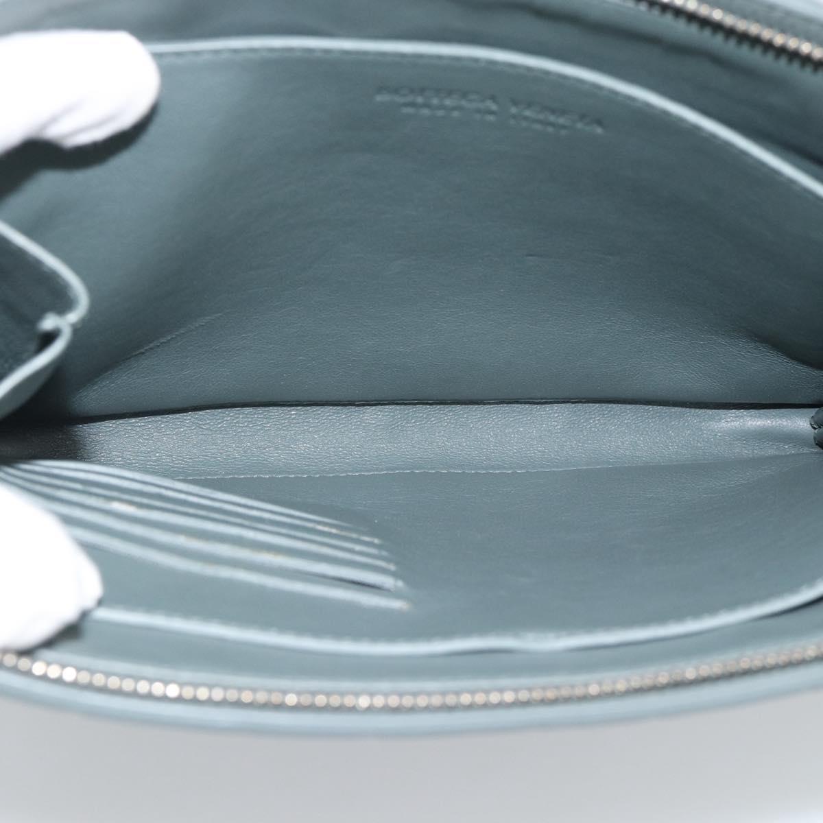 BOTTEGA VENETA MAXI INTRECCIATO Clutch Bag Leather Gray Silver Auth 188287A