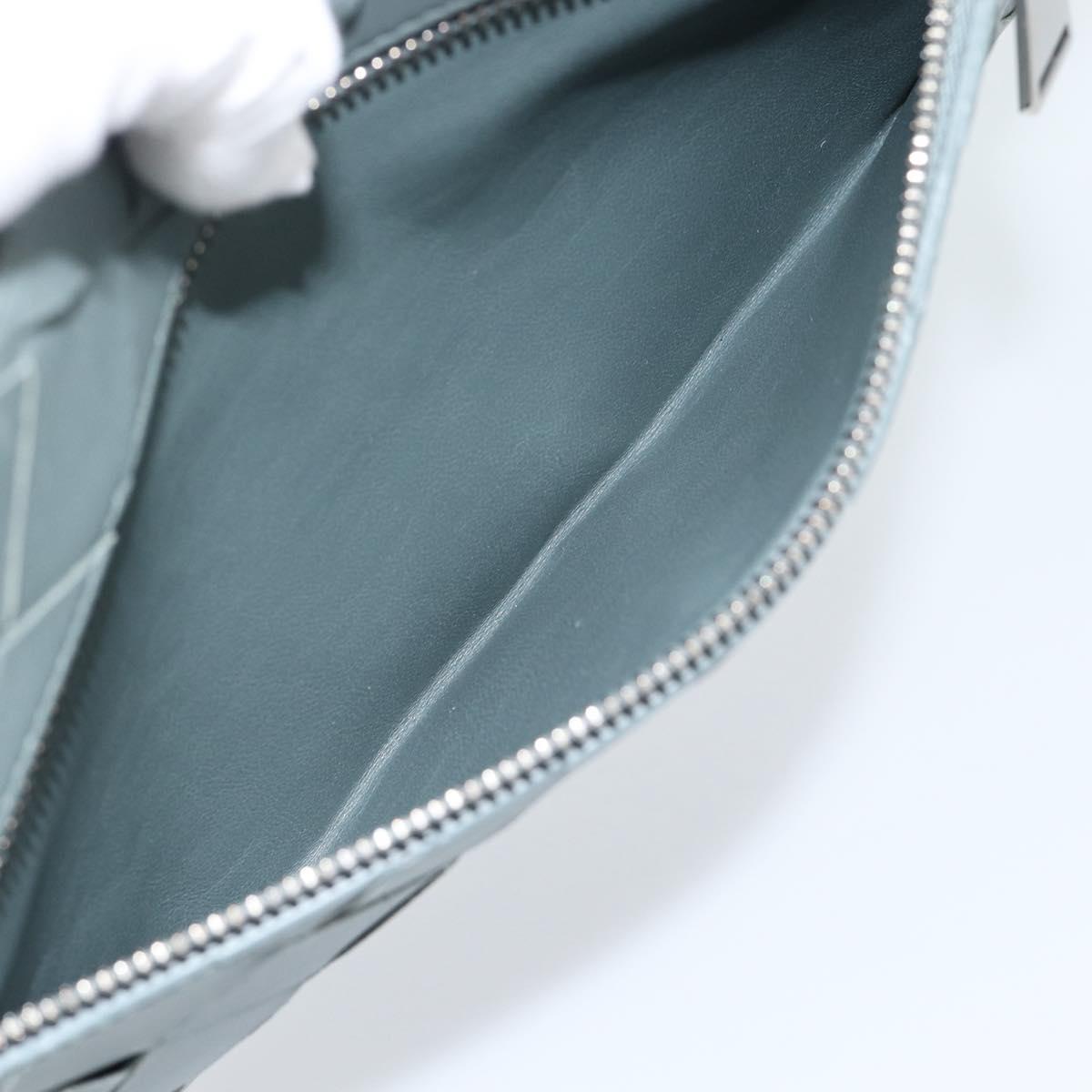 BOTTEGA VENETA MAXI INTRECCIATO Clutch Bag Leather Gray Silver Auth 188287A