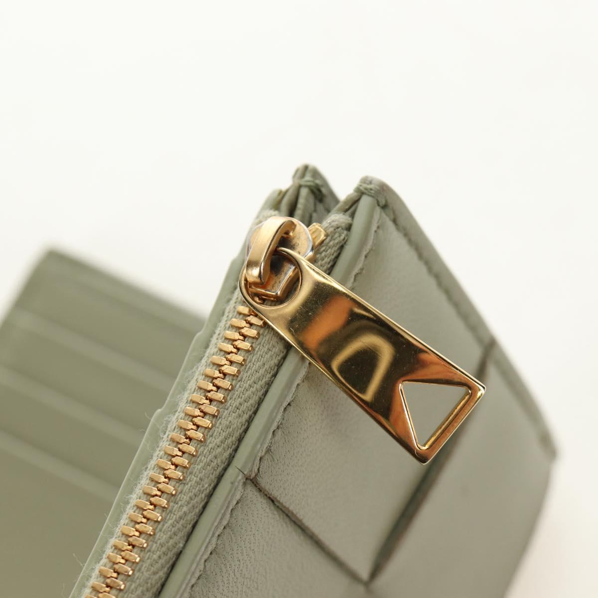 BOTTEGA VENETA MAXI INTRECCIATO Wallet Leather Beige Gold Auth 188290M