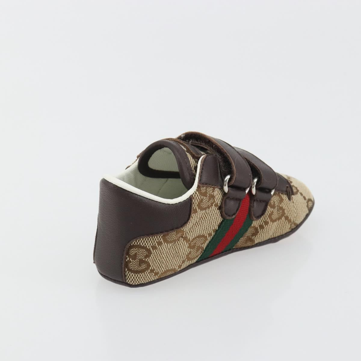 GUCCI GG Canvas Sherry Line Baby Shoes Beige Auth 188291A