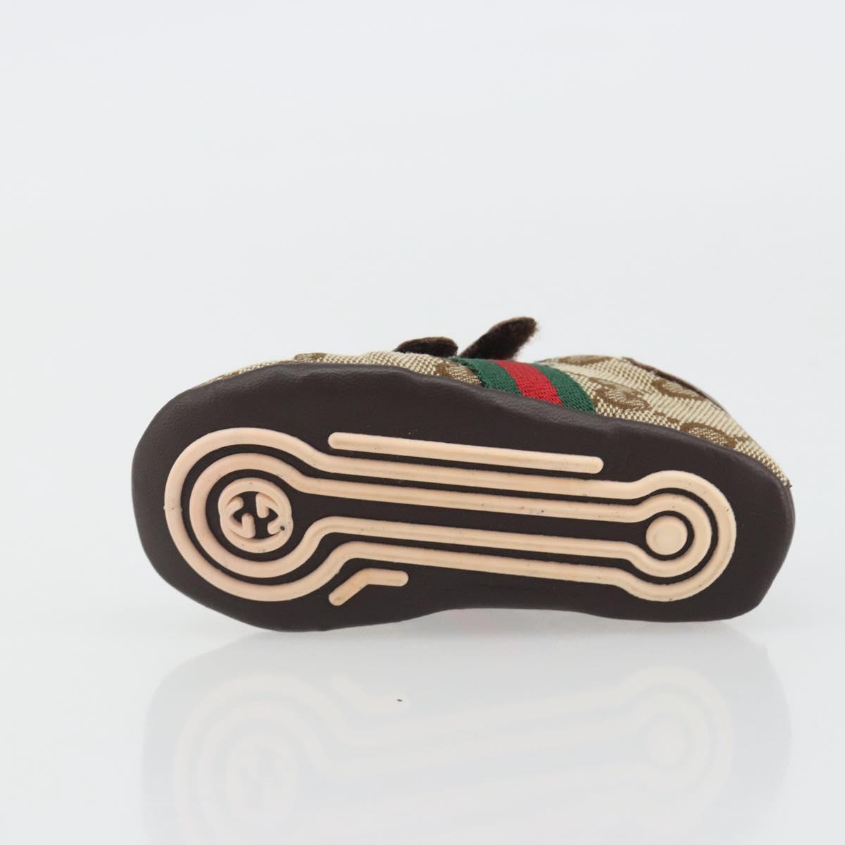 GUCCI GG Canvas Sherry Line Baby Shoes Beige Auth 188291A