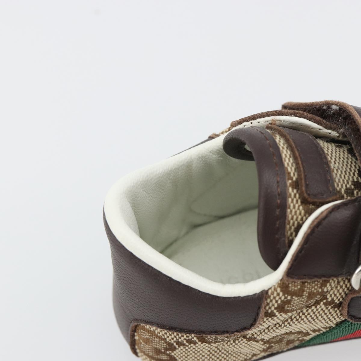 GUCCI GG Canvas Sherry Line Baby Shoes Beige Auth 188291A